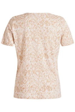 Short Sleeve Tie Dye Animal Print Notch Neck Top -Mod Vanta Sales Store 900294781 alt2