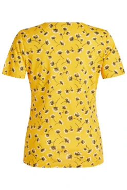 Short Sleeve Dandelion Print Notch Neck Top -Mod Vanta Sales Store 900294897 alt2