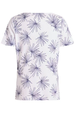 Short Sleeve Linear Fan Print Boat Neck Top -Mod Vanta Sales Store 900295793 alt2