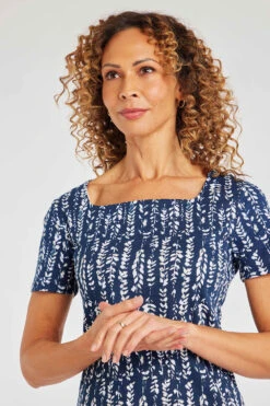 Short Sleeve Wild Seed Print Square Neck Top -Mod Vanta Sales Store 900296053 alt51