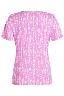 Short Sleeve Wild Seed Print Notch Neck Top -Mod Vanta Sales Store 900296763 alt2