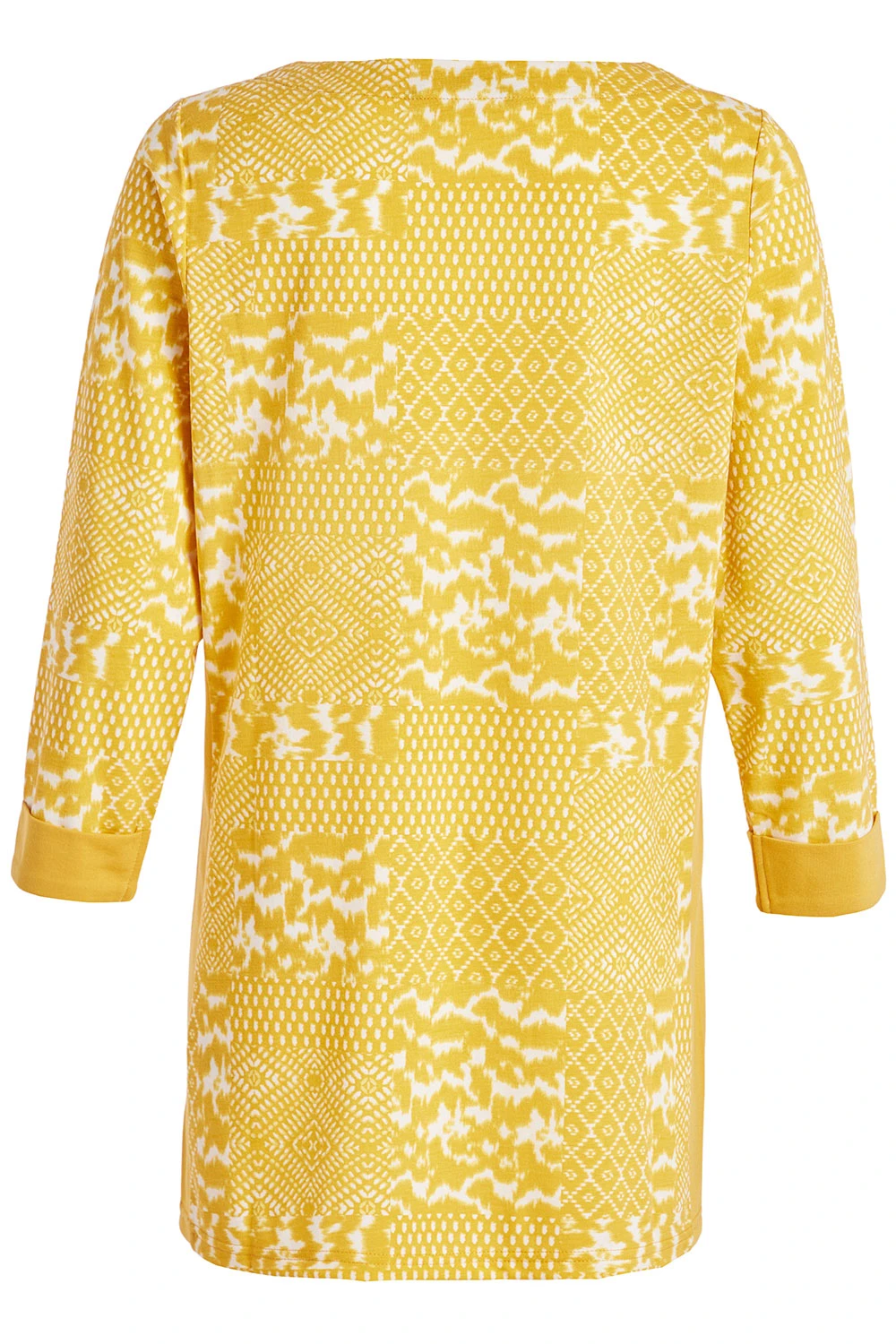 3/4 Sleeve Tonal Patchwork Panel Design Top 5 3/4 Sleeve Tonal Patchwork Panel Design Top - Image 3