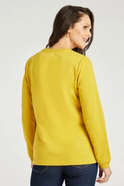 Long Sleeve Embroidered Flower Neckline Top -Mod Vanta Sales Store 900297497 alt4