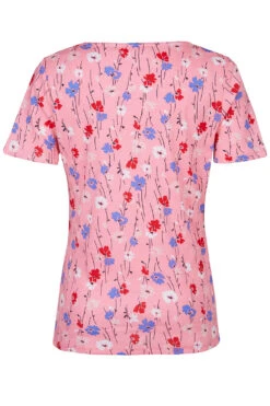 Short Sleeve Multi Ditsy Print Top With Square Neckline -Mod Vanta Sales Store 900298121 alt2