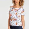 Short Sleeve Floral And Leopard Design Top -Mod Vanta Sales Store 900298244 alt1
