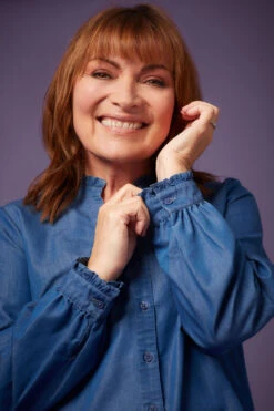 Long Sleeve Denim Frill Collared Shirt -Mod Vanta Sales Store 9003080205