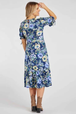 Large Floral Print Dress With Tie Sleeves -Mod Vanta Sales Store 900308153 alt51