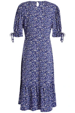 Ditsy Floral Dress With Tie Sleeves -Mod Vanta Sales Store 900308253 alt2