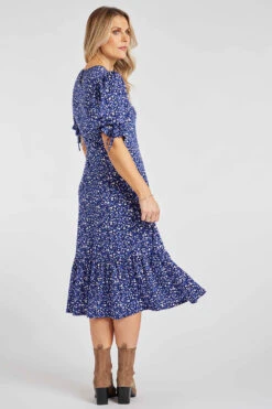 Ditsy Floral Dress With Tie Sleeves -Mod Vanta Sales Store 900308253 alt31