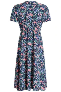 Floral Print Tea Dress With Shirred Shoulder Detail 13 Floral Print Tea Dress With Shirred Shoulder Detail -Mod Vanta Sales Store 900308453 alt2