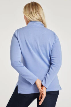 Long Sleeve Embroidered Floral Funnel Neck Sweatshirt -Mod Vanta Sales Store 900308709 alt5