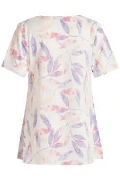 Short Sleeve Leaf Print Plisse Top -Mod Vanta Sales Store 900309144 alt2