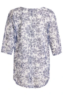 3/4 Sleeve Daisy Print Popcorn Blouse -Mod Vanta Sales Store 900309344 alt2