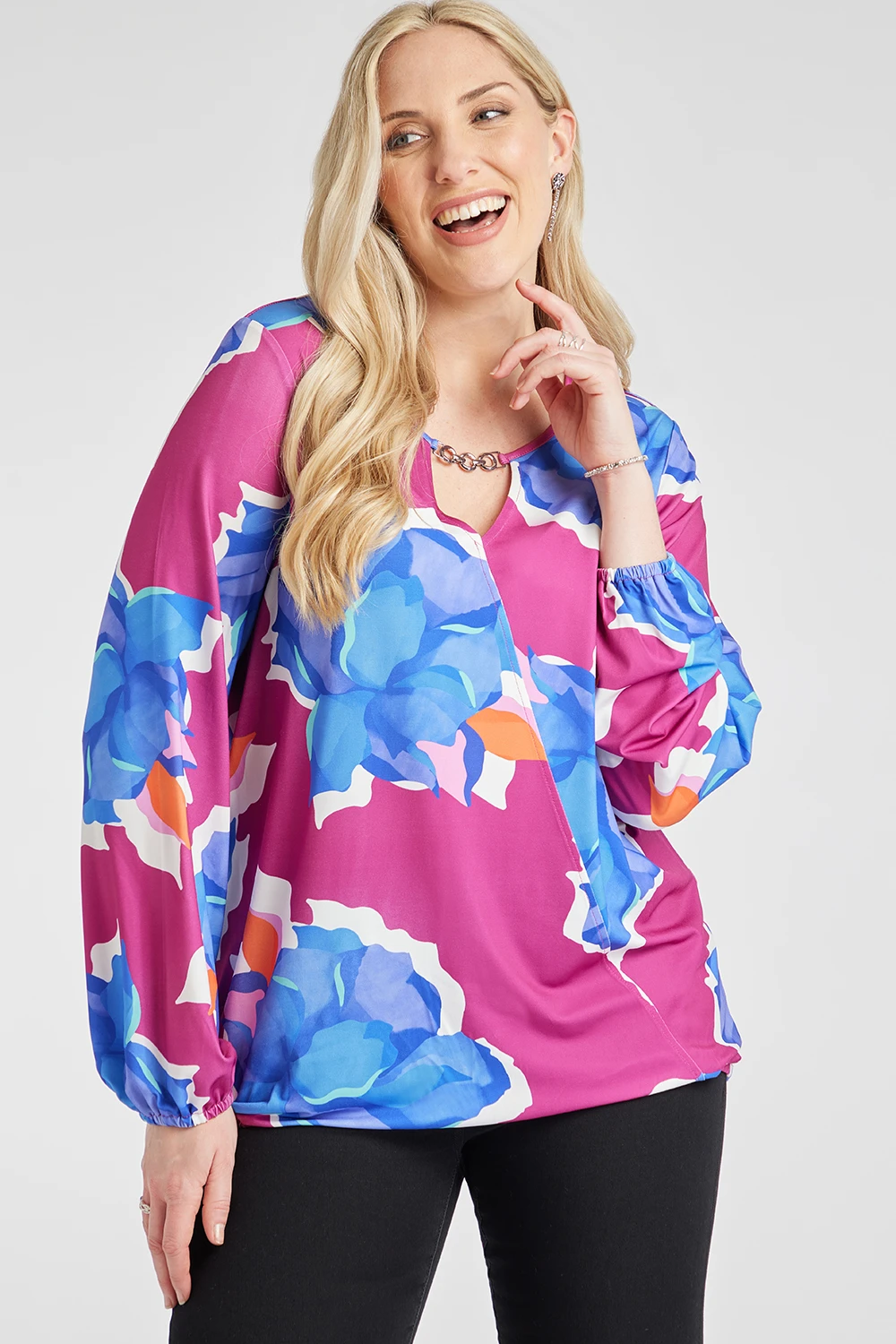 Long Sleeve Abstract Flower Wrap Top 10 Long Sleeve Abstract Flower Wrap Top - Image 8