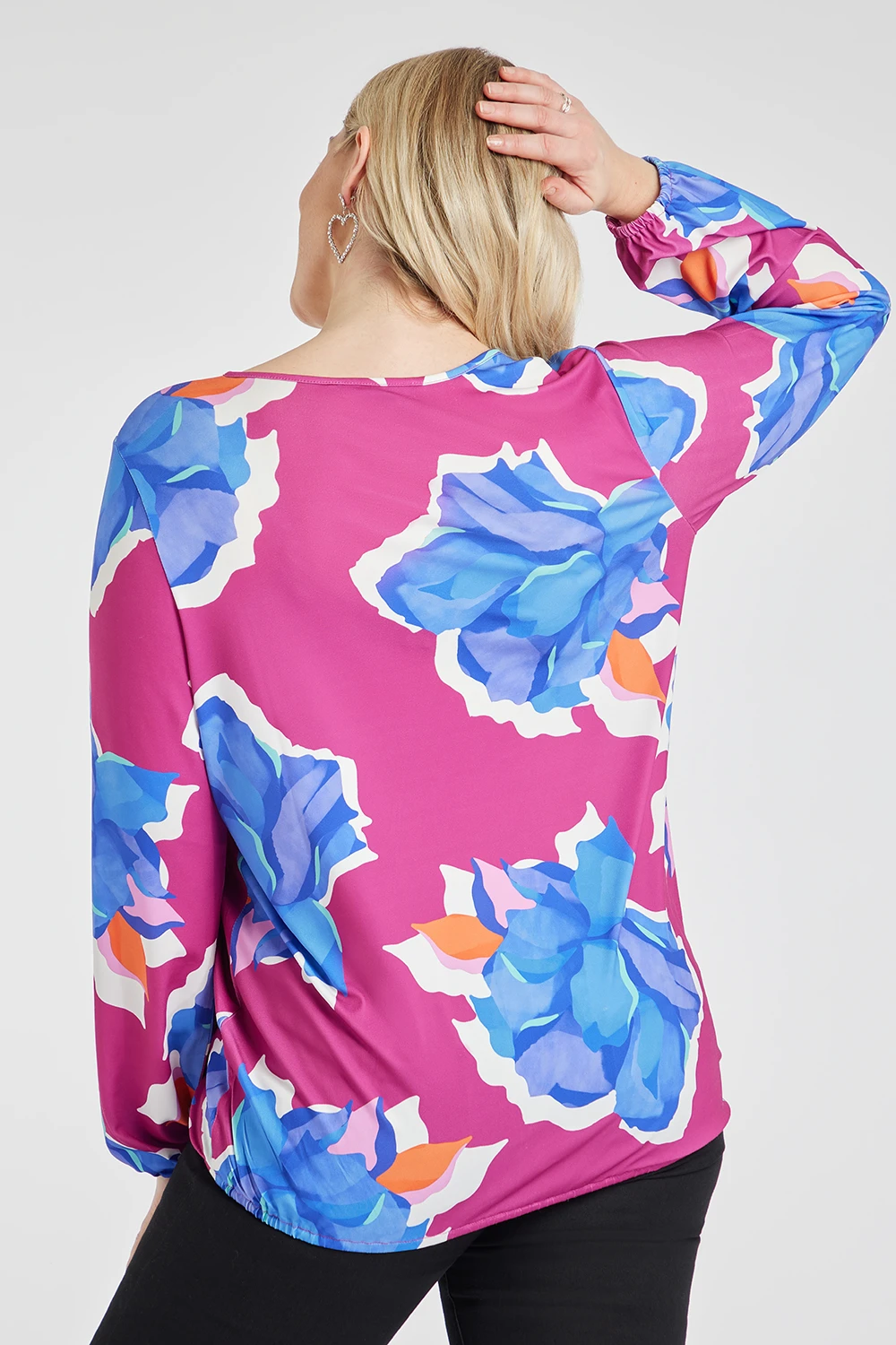 Long Sleeve Abstract Flower Wrap Top 8 Long Sleeve Abstract Flower Wrap Top - Image 6