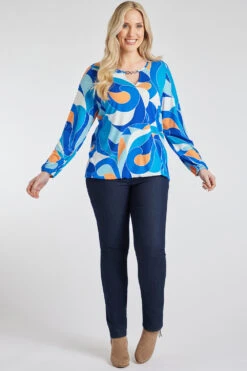 Long Sleeve Geo Swirl Wrap Top -Mod Vanta Sales Store 900309709 alt11