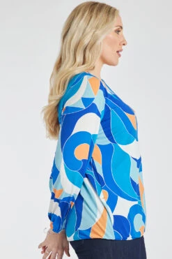 Long Sleeve Geo Swirl Wrap Top -Mod Vanta Sales Store 900309709 alt41