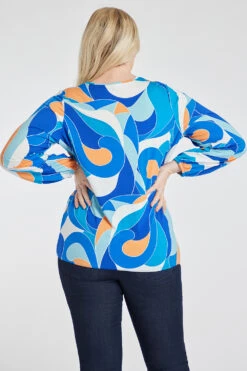 Long Sleeve Geo Swirl Wrap Top -Mod Vanta Sales Store 900309709 alt51