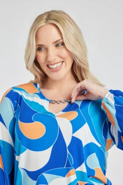 Long Sleeve Geo Swirl Wrap Top -Mod Vanta Sales Store 900309709 alt61