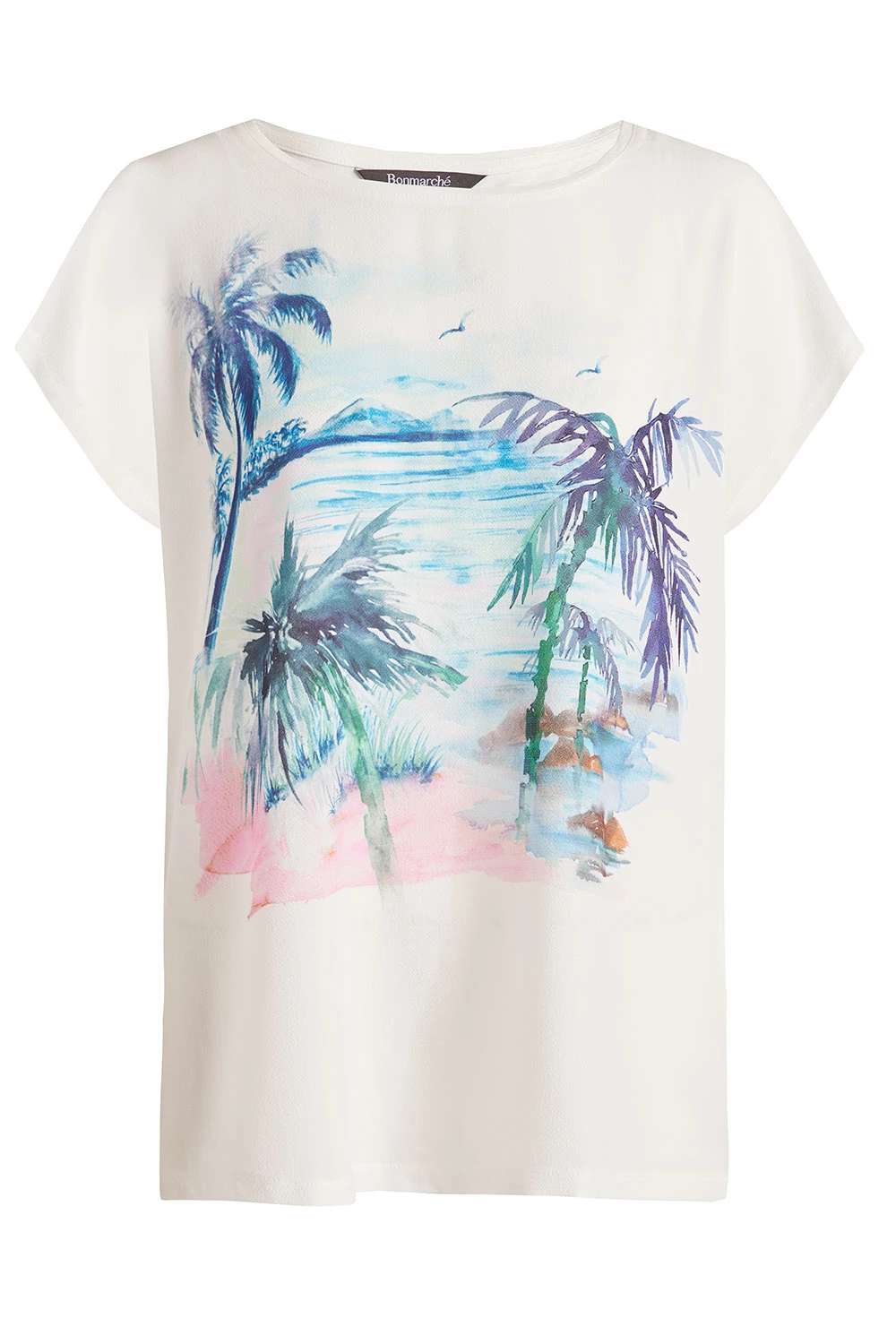 Short Sleeve Woven Palm Design Top 4 Short Sleeve Woven Palm Design Top - Image 2