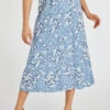 Floral Print Chambray Skirt -Mod Vanta Sales Store 900311026 alt1
