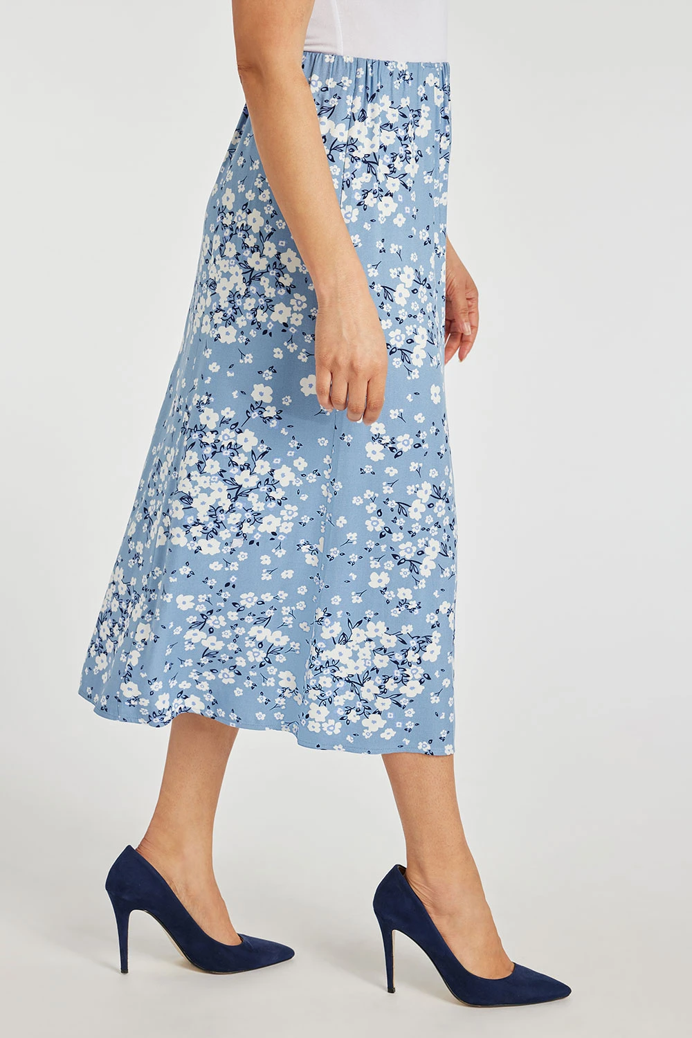 Floral Print Chambray Skirt 7 Floral Print Chambray Skirt - Image 5