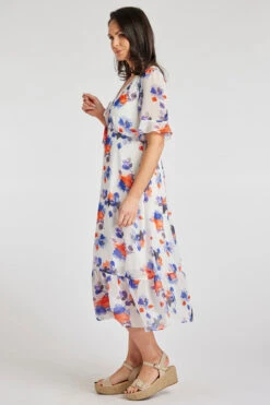 Watercolour Floral Chiffon Tea Dress -Mod Vanta Sales Store 900312093 alt3