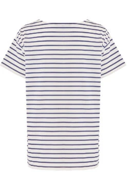 Short Sleeve Foil Floral Striped Drawstring Hem Top -Mod Vanta Sales Store 900313244 alt2