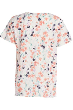 Short Sleeve Floral Drawstring Hem Top -Mod Vanta Sales Store 900313344 alt2
