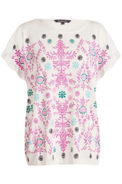 Short Frill Sleeve Embroidered Floral Print Top -Mod Vanta Sales Store 900313544 default