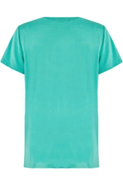 Short Sleeve Ruched Shoulder Embroidered Flowers Top -Mod Vanta Sales Store 900313931 alt2