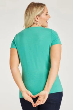 Short Sleeve Ruched Shoulder Embroidered Flowers Top -Mod Vanta Sales Store 900313931 alt4