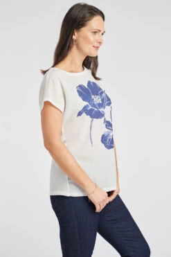 Short Sleeve Large Floral Print Top 12 Short Sleeve Large Floral Print Top -Mod Vanta Sales Store 900314044 alt3