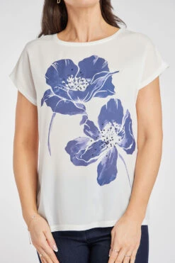 Short Sleeve Large Floral Print Top 13 Short Sleeve Large Floral Print Top -Mod Vanta Sales Store 900314044 alt5