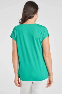 Short Sleeve Large Rose Print Woven Top -Mod Vanta Sales Store 900314131 alt5