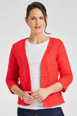 3/4 Sleeve Lace Cover Up -Mod Vanta Sales Store 900314321 alt1