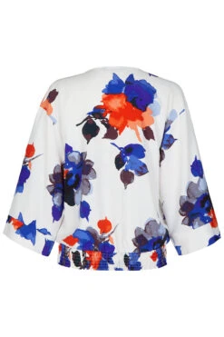 3/4 Sleeve Large Watercolour Floral Blouse -Mod Vanta Sales Store 900314444 alt2