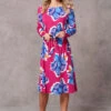 Large Floral Print Belted Dress -Mod Vanta Sales Store 9003148