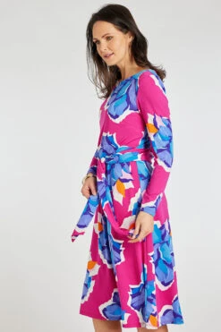 Large Floral Print Belted Dress -Mod Vanta Sales Store 900314863 alt3