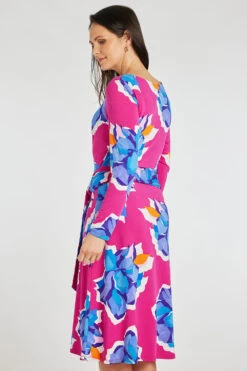 Large Floral Print Belted Dress -Mod Vanta Sales Store 900314863 alt4