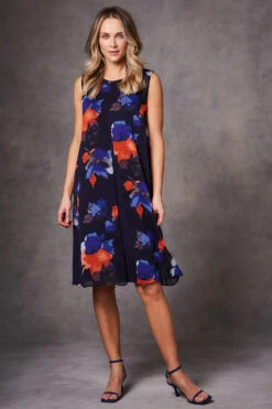 Sleeveless Split Layer Floral Dress -Mod Vanta Sales Store 9003149