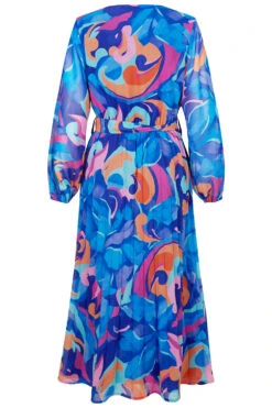 Floral Swirl Design Wrap Dress With Belt 12 Floral Swirl Design Wrap Dress With Belt -Mod Vanta Sales Store 900315040 alt21