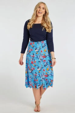 Floral Print Button Through Skirt -Mod Vanta Sales Store 900315160 alt1