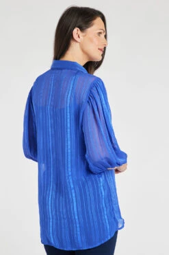 Plain Balloon Sleeve Drop Hem Blouse -Mod Vanta Sales Store 900315340 alt4