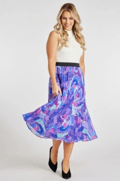 Floral Swirl Pleated Chiffon Skirt -Mod Vanta Sales Store 900315765 alt11