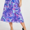 Floral Swirl Pleated Chiffon Skirt