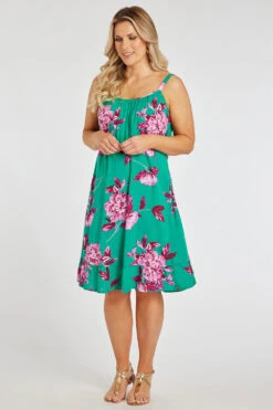 Botanical Floral Print Frill Hem Dress -Mod Vanta Sales Store 900333531 alt1