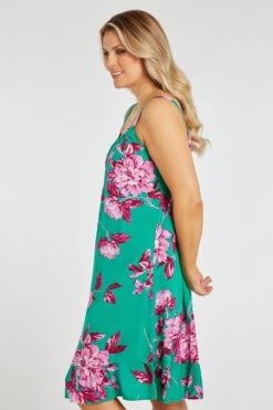 Botanical Floral Print Frill Hem Dress -Mod Vanta Sales Store 900333531 alt4