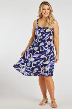 Paisley Swirl Frill Hem Dress -Mod Vanta Sales Store 900333653 alt1