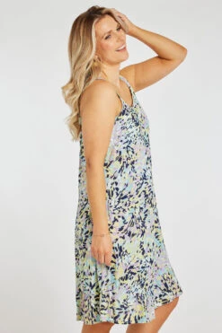 Multi Animal Print Frill Hem Dress -Mod Vanta Sales Store 900333851 alt4